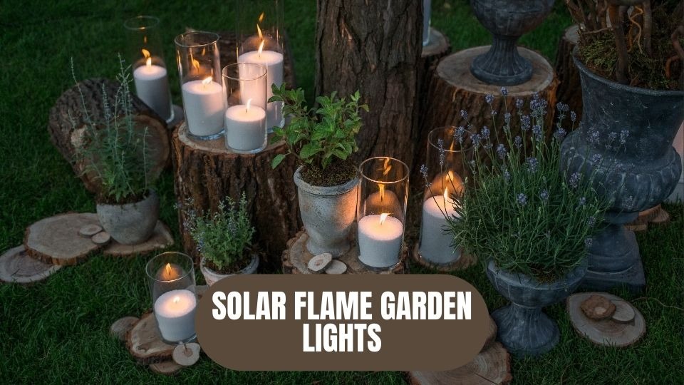 solar flame garden lights
